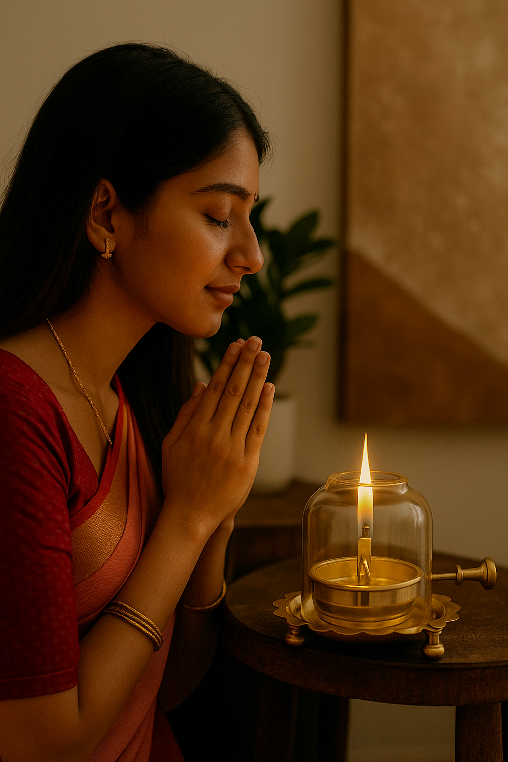 Brass Oil Diya with Glass Cover – Navratri & Pooja Special | Traditional Temple Décor | Limited Stock