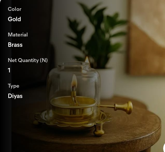 Brass Oil Diya with Glass Cover – Navratri & Pooja Special | Traditional Temple Décor | Limited Stock